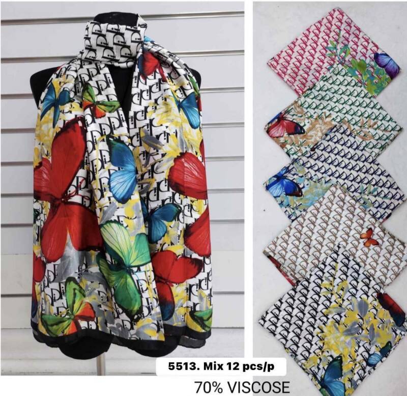 Szaliki damskie Roz Standard, Mix Kolor Paczka 12 szt 1